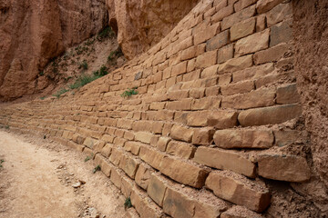 Stacked Stones Form Retaining Wall on Navajo Trail