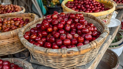 a fresh and clear view of round shaped jujube fruit