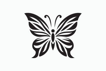 Butterfly silhouette vector style with white background