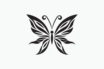 Butterfly silhouette vector style with white background