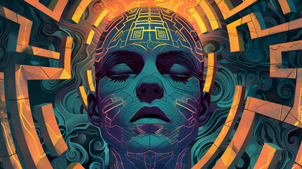 labyrinth of human mind, spiritual way, mystic mood
