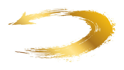 金のインクで描いた矢印