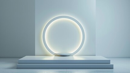 Minimalist Product Display with Circular Light