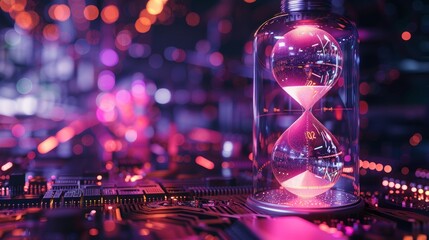 Hourglass of Time in a Cyberspace