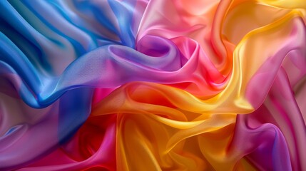 Obraz premium Energizing Patterns: Close-up of Vibrant Fabric with Twists and Flowing Lines for Creative Background Design