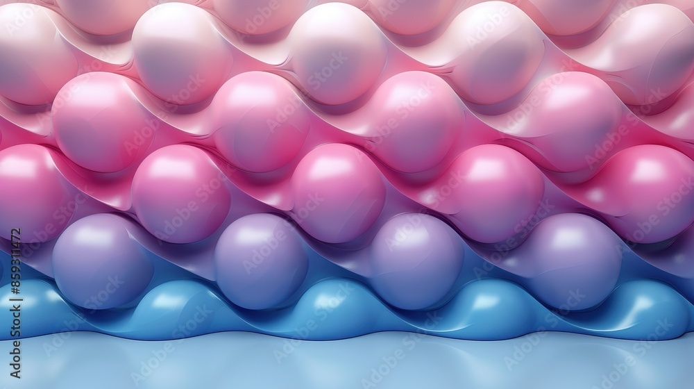 Poster this soft and smooth abstract background features intertwined curves in pastel pink and blue tones, 