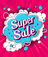 Fototapeta premium Super Sale Comic: Colorful 