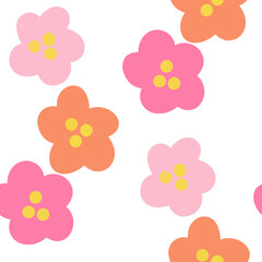 Naklejka premium Colorful flower pattern on white background