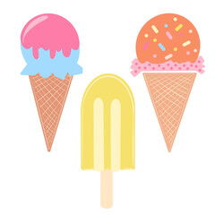 Ice cream cones and popsicle pattern illustration