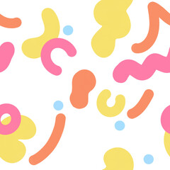 Fototapeta premium Colorful abstract pattern with various shapes on white background