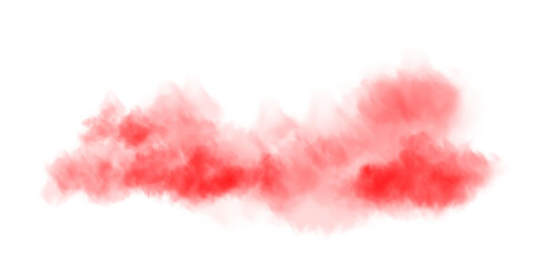 Fog or smoke. Red smog clouds on floor, isolated transparent special effect. Morning fog over land or water surface, magic haze. PNG.
