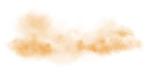 Fog or smoke. Yellow smog clouds on floor, isolated transparent special effect. Morning fog over land or water surface, magic haze. PNG.
