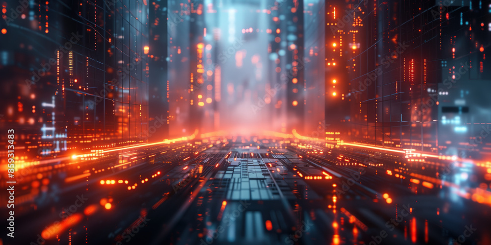Poster abstract futuristic sci-fi background. created with generative ai technology.