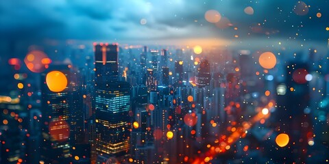 Design a website banner for a financial consulting firm with city lights theme. Concept Financial Firm Website Banner, City Lights Theme