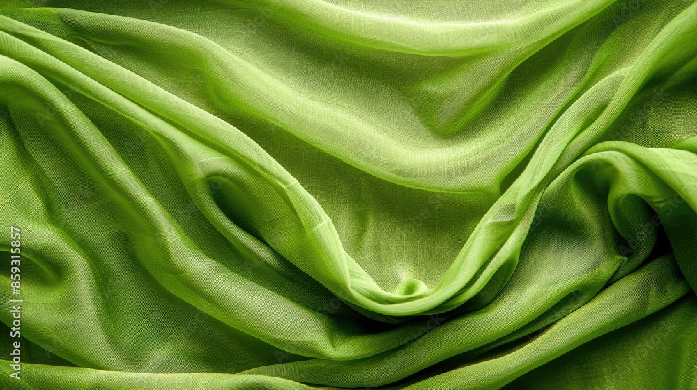 Poster abstract empty template with a green fabric texture