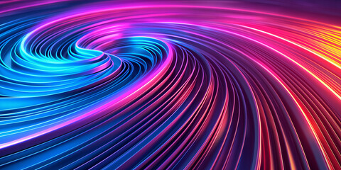 A colorful spiral with blue, red, and purple colors. The spiral is made up of many lines and curves, creating a sense of movement and energy