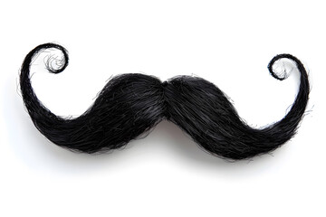 Black moustache isolated on white background