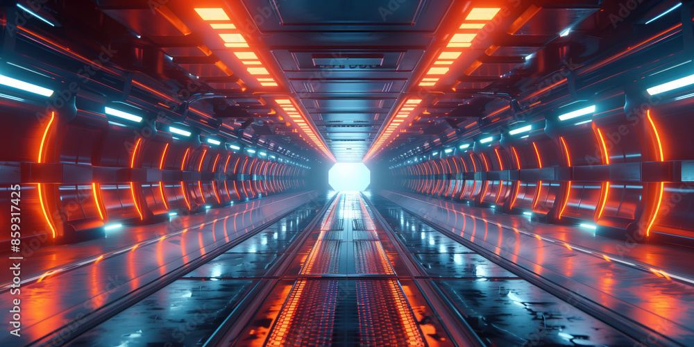Poster abstract futuristic sci-fi background. created with generative ai technology.