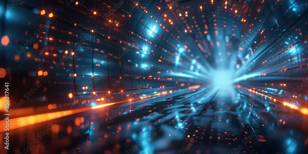 Poster abstract futuristic sci-fi background. created with generative ai technology.
