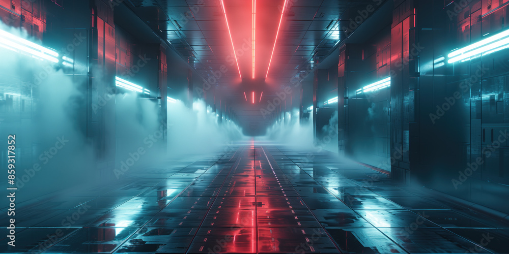 Poster abstract futuristic sci-fi background. created with generative ai technology.
