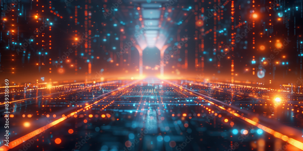 Poster abstract futuristic sci-fi background. created with generative ai technology.