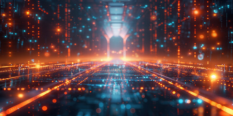 Fototapeta premium Abstract futuristic sci-fi background. Created with Generative AI technology.