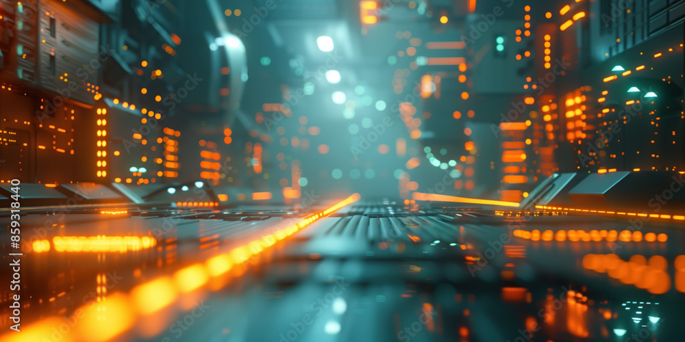 Poster futuristic sci-fi background. created with generative ai technology.