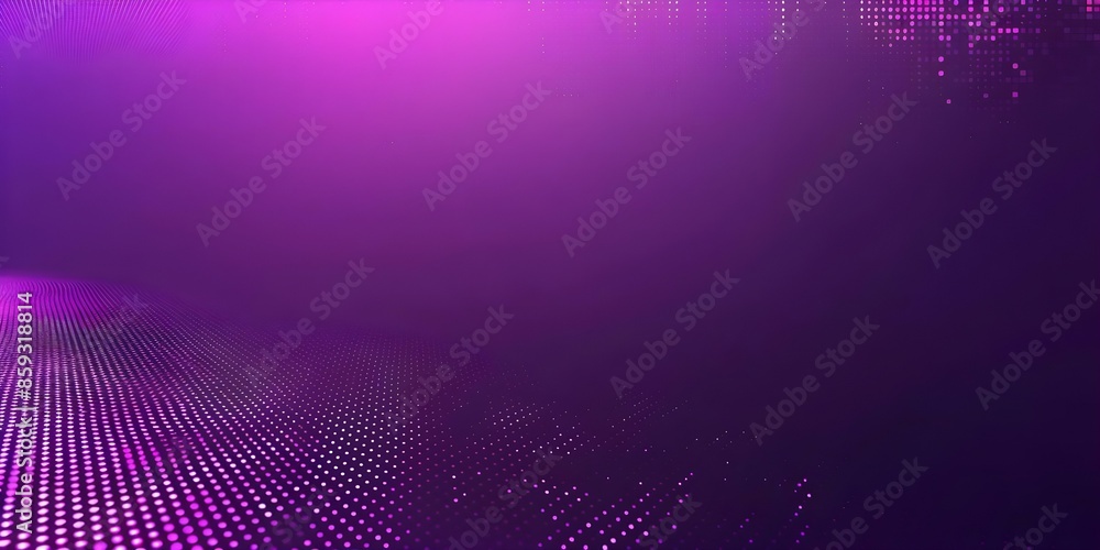 Poster modern broadcast or display with abstract purple pixelated background and neon gradient. concept mod