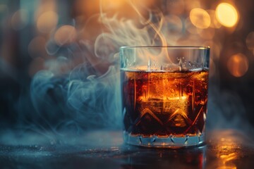 steaming classic cocktail, Awe-inspiring, Close-up View