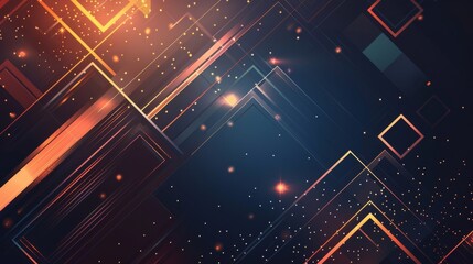 Fototapeta premium Abstract Geometric Design with Glowing Lines and Shapes