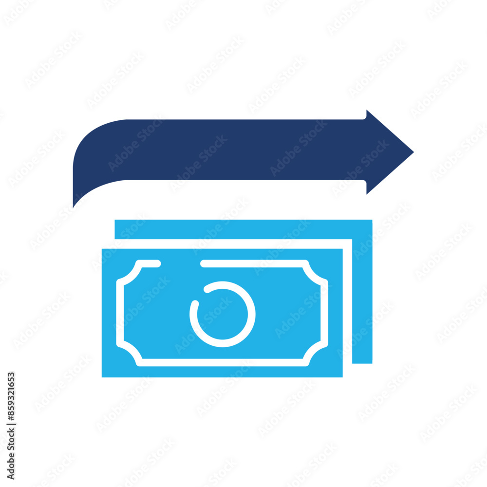 Aufkleber money transition colored icon vector design good for web or mobile app