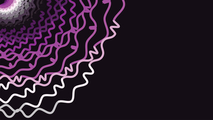Abstract spiral vortex style purple color wavy line creative background.
