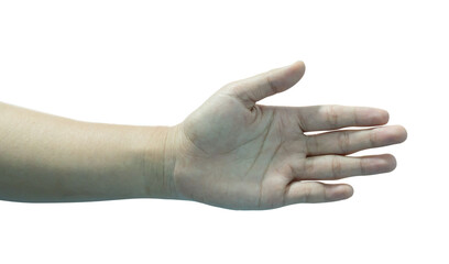 Female hand gesture Isolated on transparent background, PNG File.