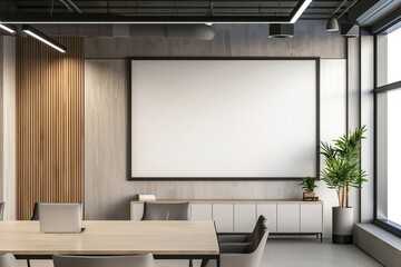 blank mock up in office work by generative ai