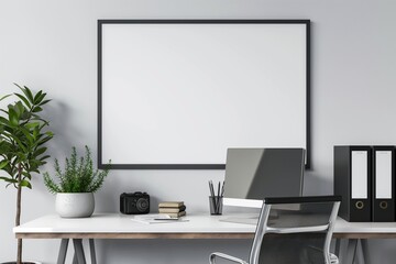 blank mock up in office work by generative ai