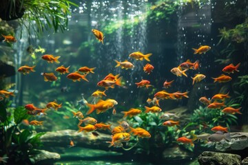 Goldfish in Aquarium. Generative AI
