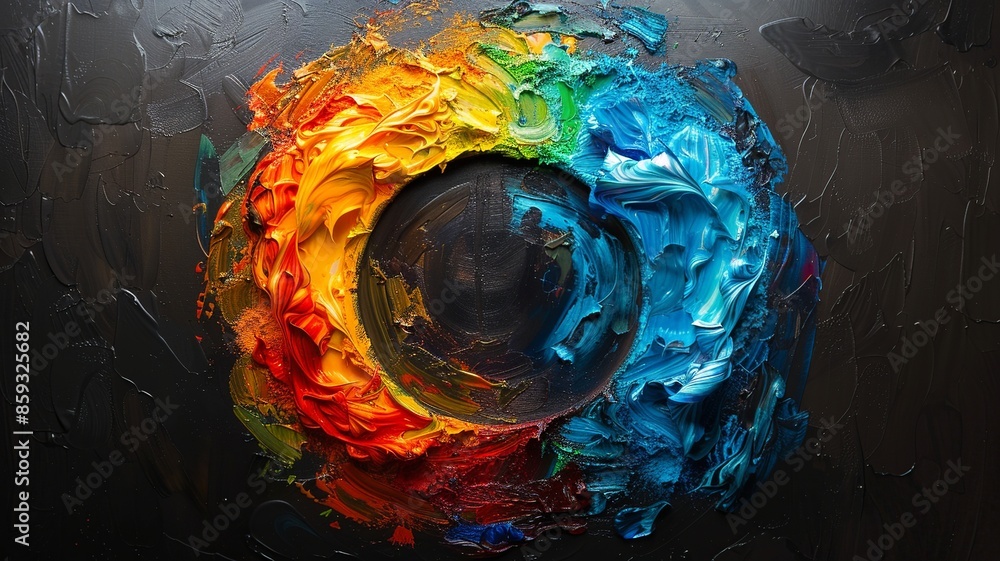 Aufkleber immerse yourself in a visually mesmerizing artistic representation showcasing the four elements of n