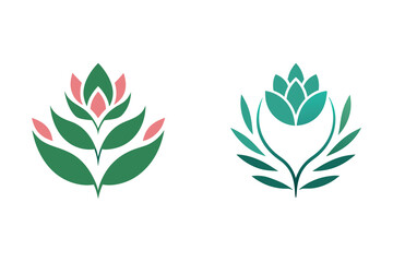        Flower logo vector art illustration.
