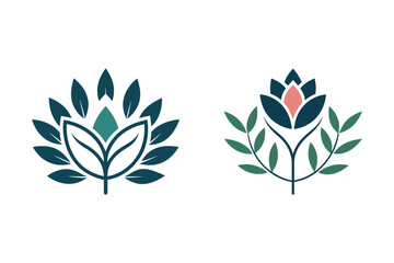        Flower logo vector art illustration.
