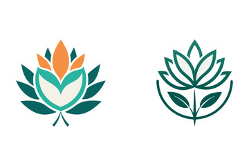        Flower logo vector art illustration.
