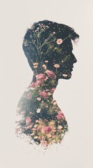 Floral Silhouette of Man