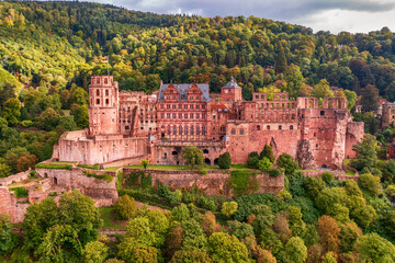 The castle ruin in Heidelberg, Baden Wuerttemberg, Germany, travel destination