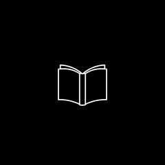  Open book line icon isolated on dark background