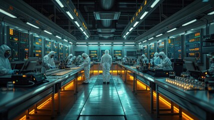 Cutting-Edge Biotechnology: Scientists at Work in State-of-the-Art Vaccine Production Clean Room