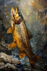 Trout Fish swimming gracefully