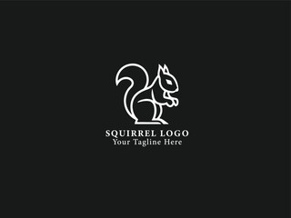 squirrel line art icons set. squirrel logo vector design