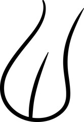 Tongue line art vector silhoeutte