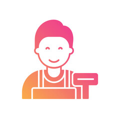 Cashier vector icon