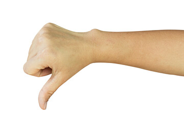 Hand like, thumbs up gesture Isolated on transparent background, PNG File.