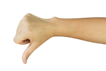 Hand like, thumbs up gesture Isolated on transparent background, PNG File.